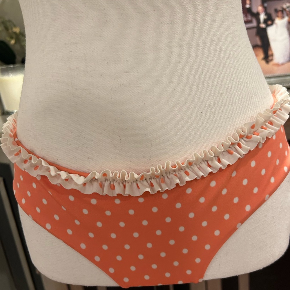 Victoria's Secret Orange Polka Dot Ruffle Bandeau Bra & Bikini Set #225 - Picture 3 of 12